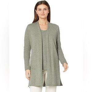 NWT Nic+Zoe TEXTURED VITAL CARDIGAN Sweater Duster Size MEDIUM in Beluga Green‎